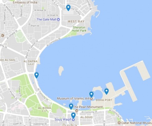 Qatar layover doha map